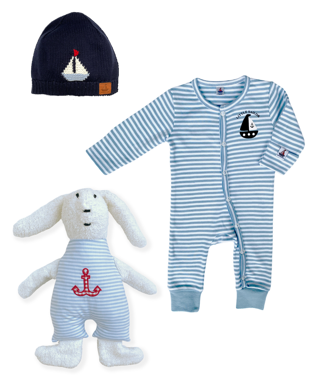 3-teiliges Nestbau Set aus Bio-Baumwolle | Geschenk zur Geburt & Baby Erstausstattung | Hansekind