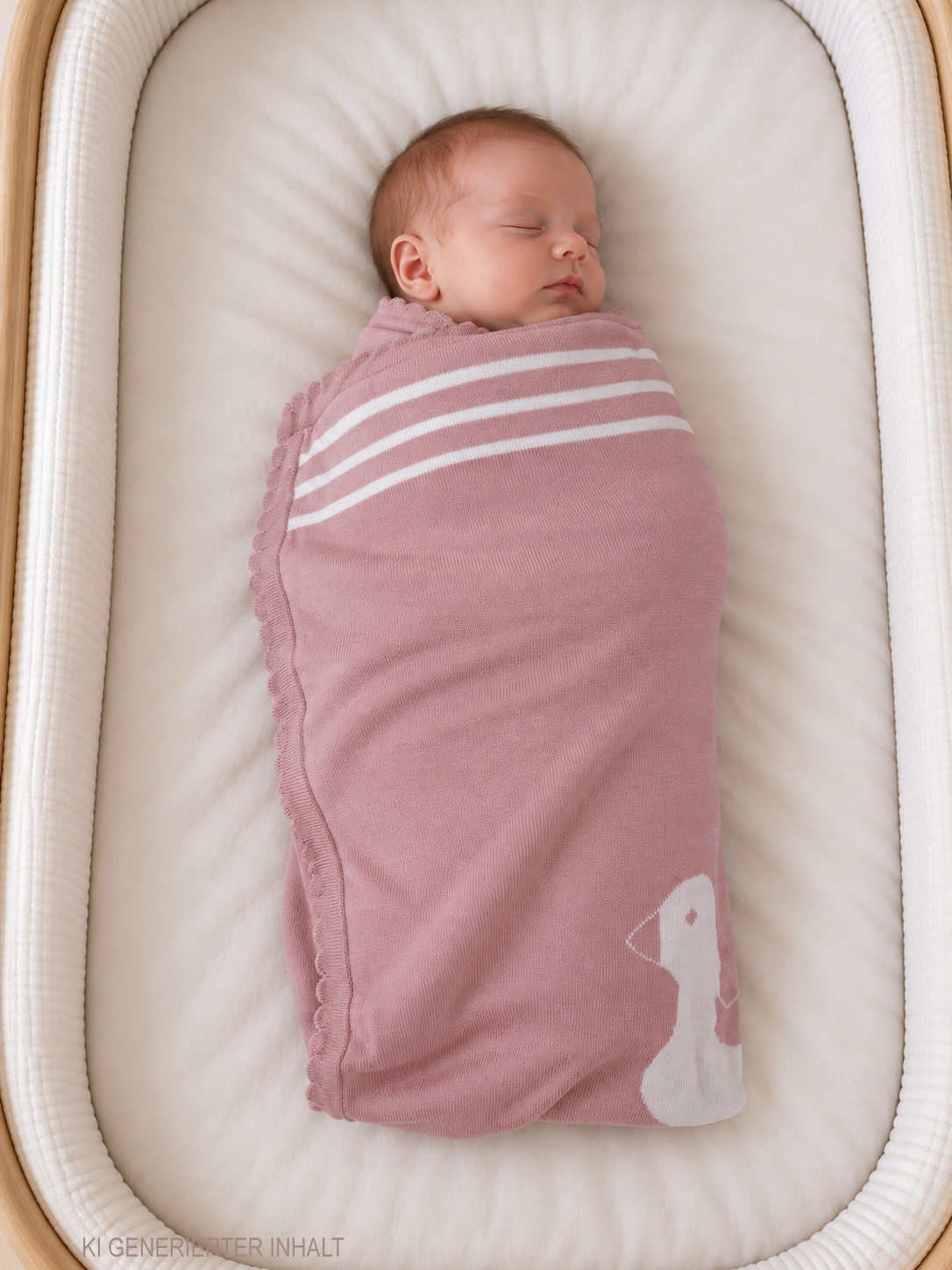 Strickdecke Gänsefamilie, rosa