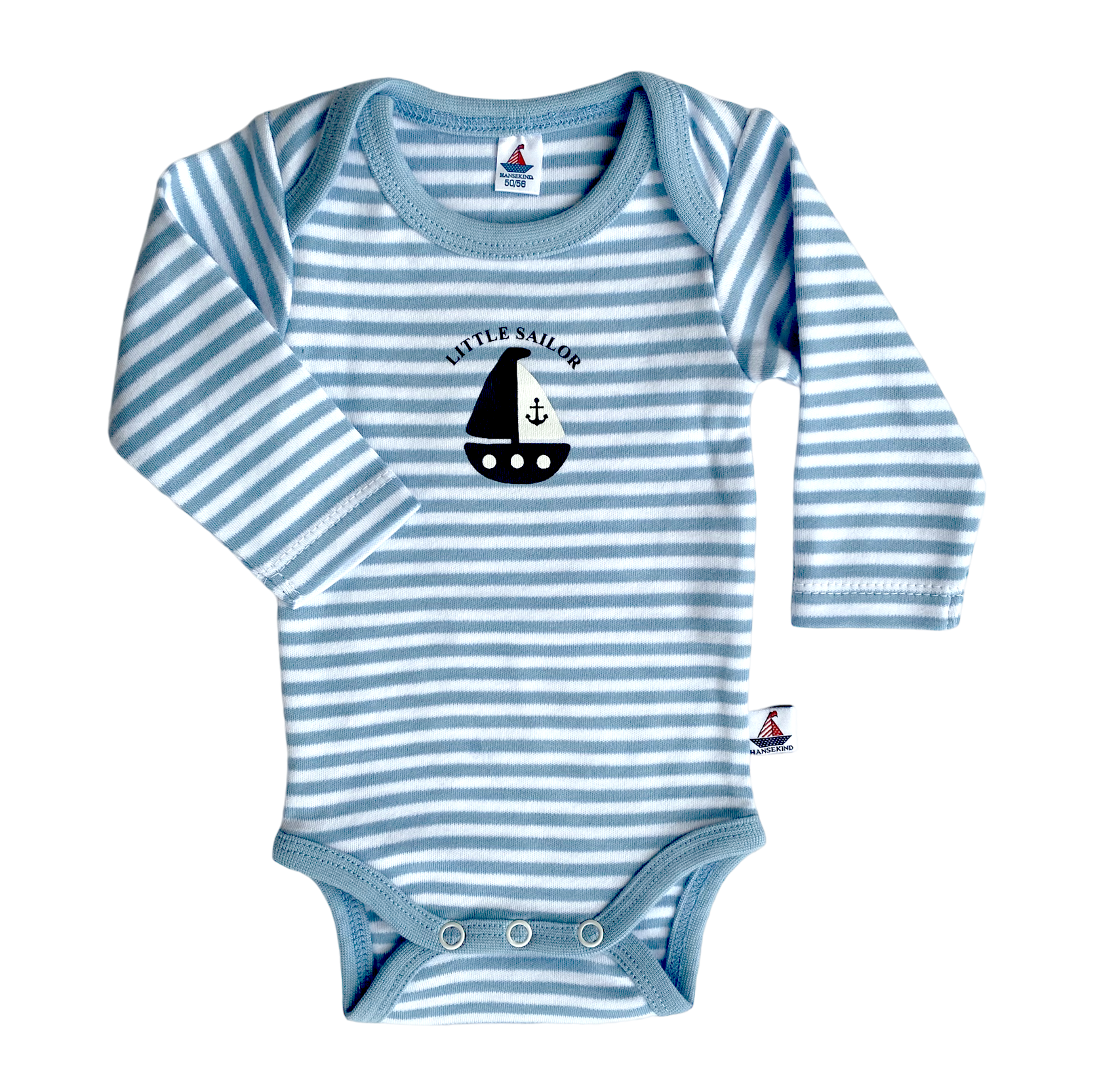 Geschenk zur Geburt – Geschenkeset „Willkommen“ 50-56 | Bio-Baumwoll Body, Schnuffeltuch Hase & Geburtskarte