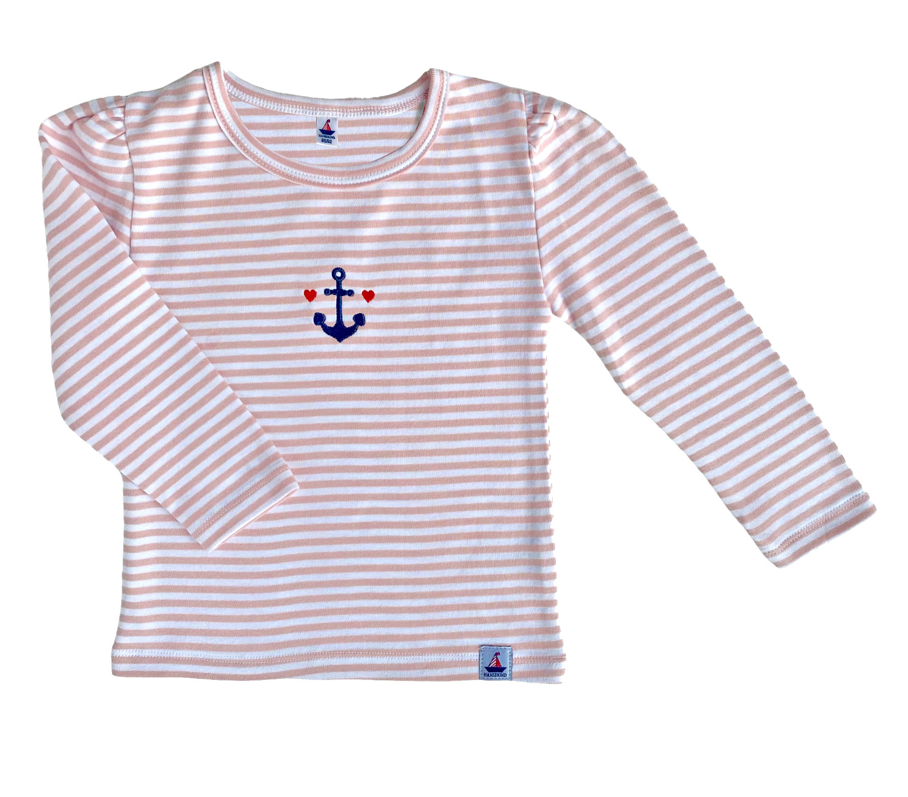 T-Shirt Langarm mit Ankerstickerei , altrosa 110/116