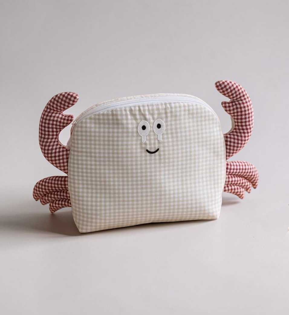 Kinder Kulturtasche Krabbe | Kulturbeutel für Kinder aus OEKO-TEX® Standard 100 | Hansekind
