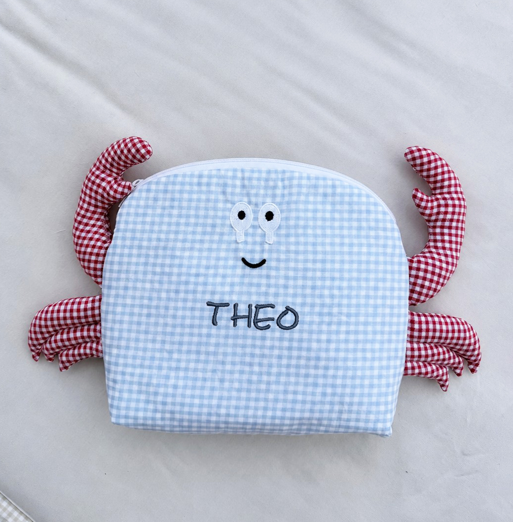 Kinder Kulturtasche Krabbe | Kulturbeutel für Kinder aus OEKO-TEX® Standard 100 | Hansekind