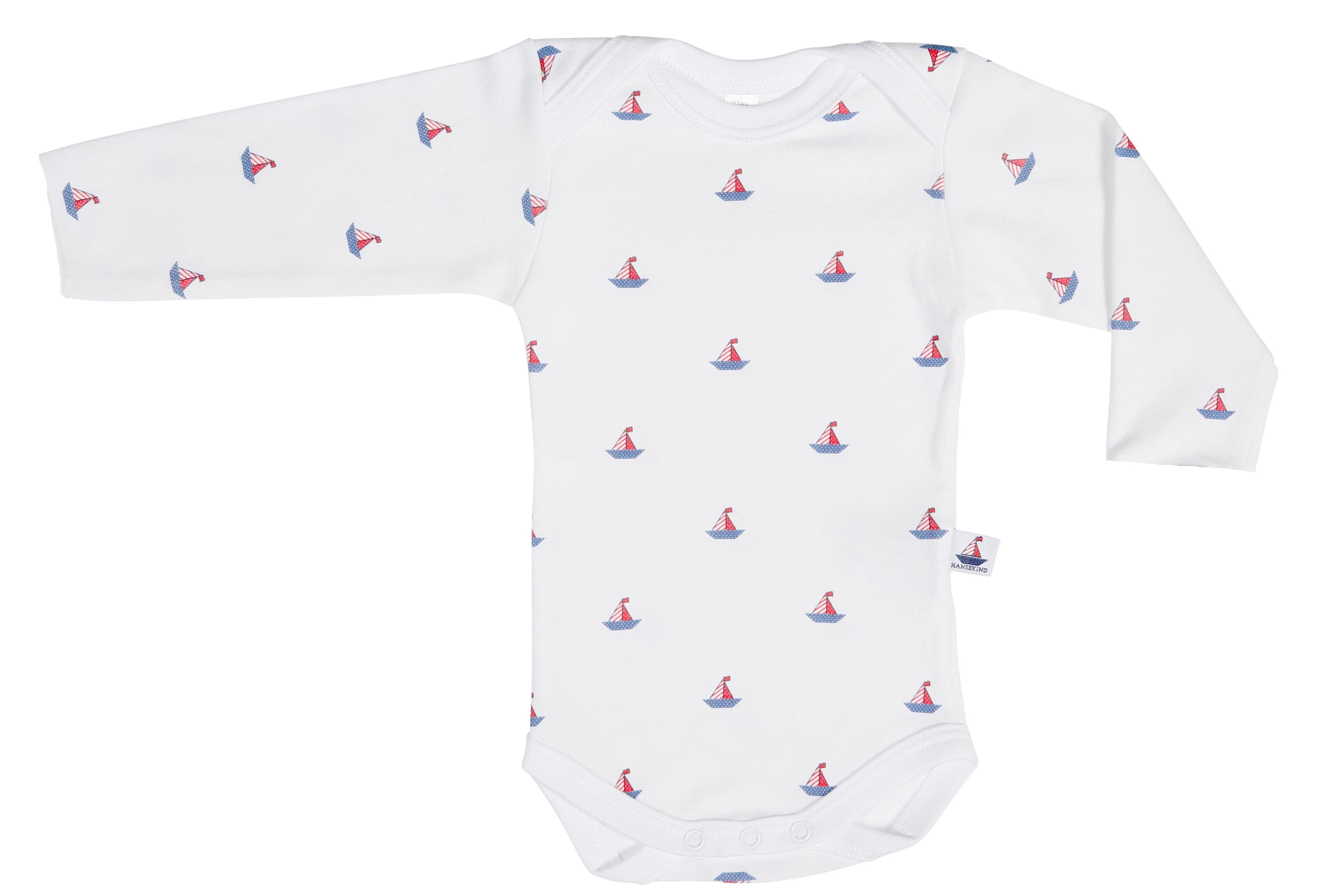 3-teiliges Set Schiff 62/68 | Geschenk zur Geburt mit Bio-Baumwoll Body, Rassel & Babysocken