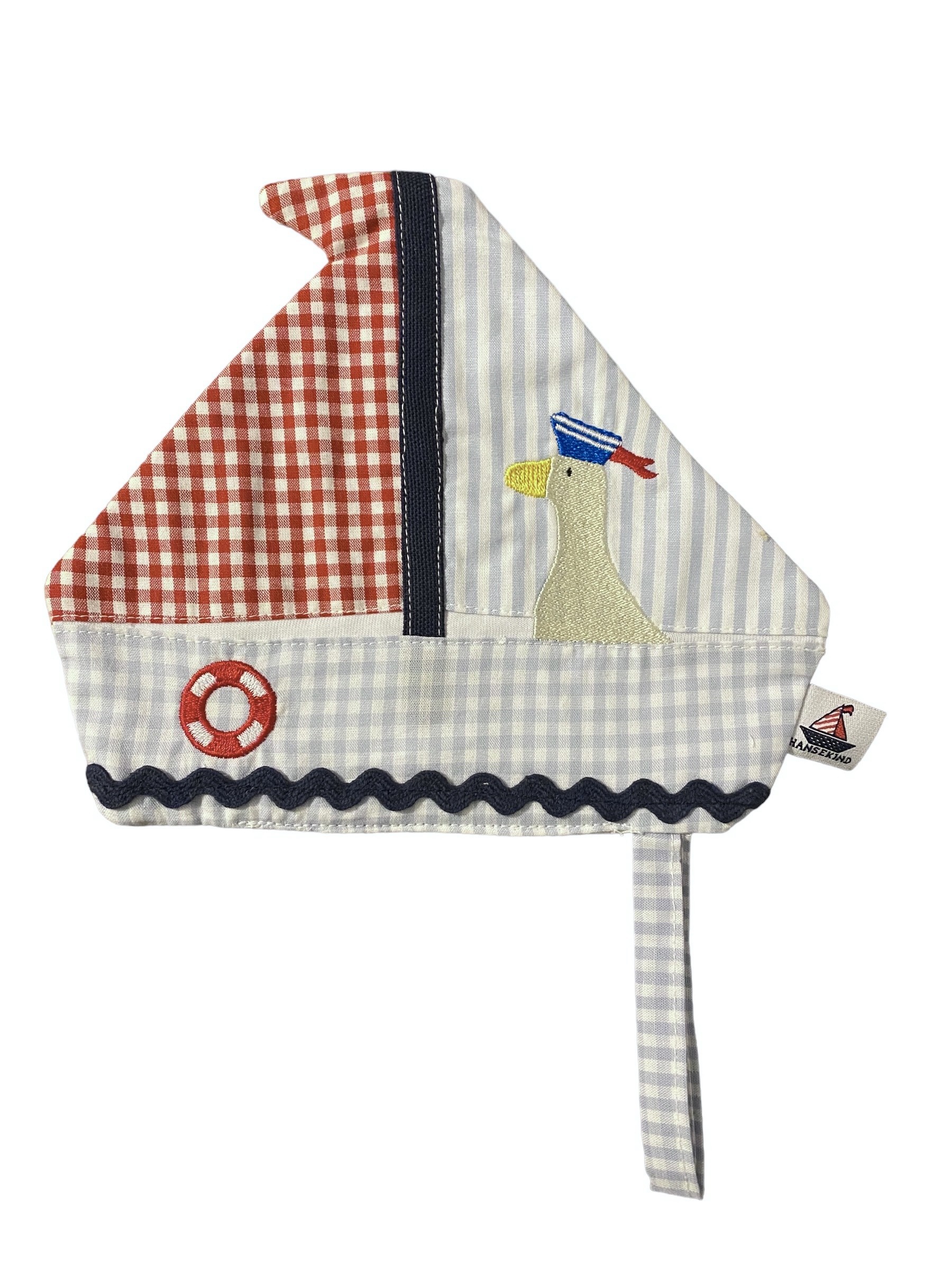 Segelschiff Spiel, Knister-und Schnullertuch blau