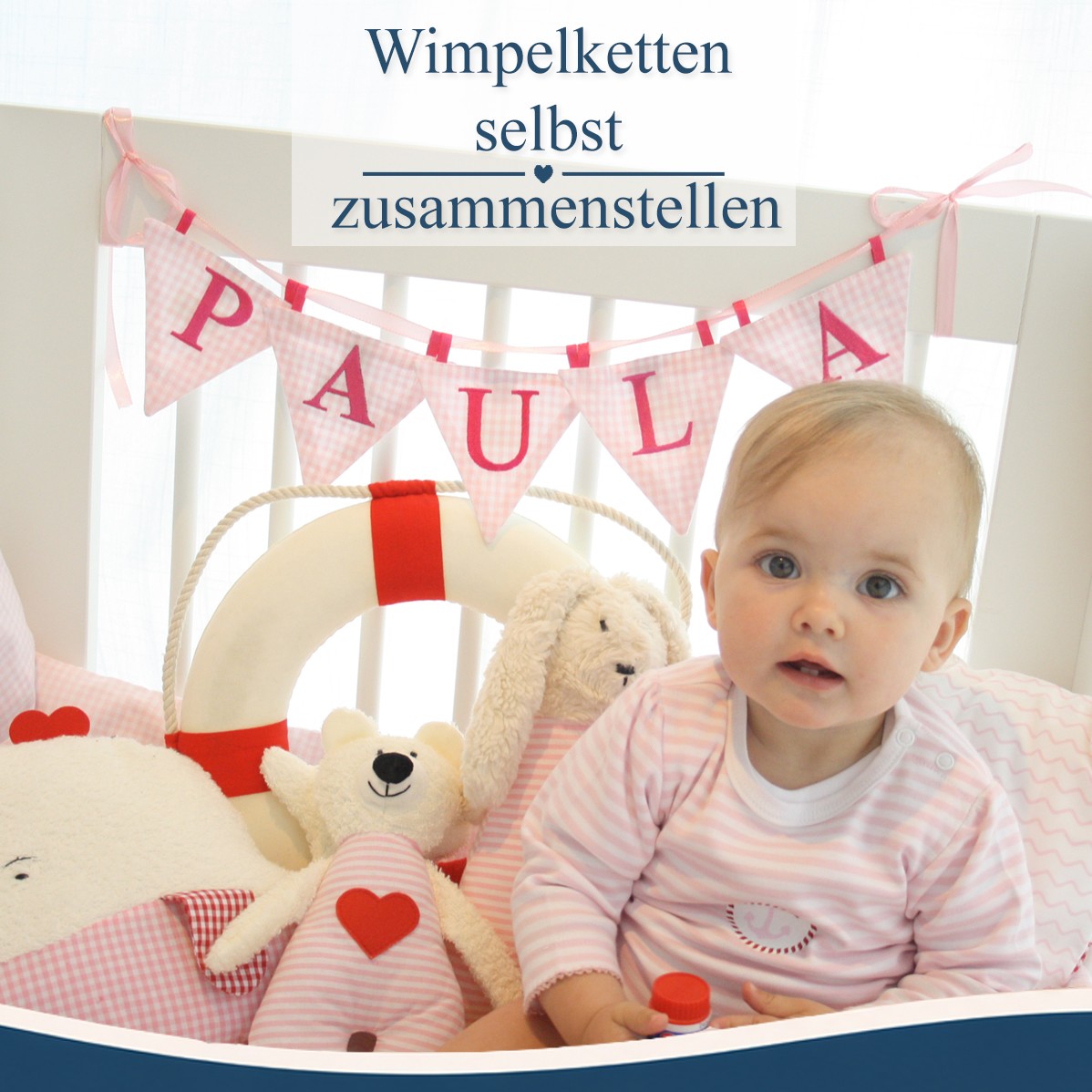 Wimpel J - rosa
