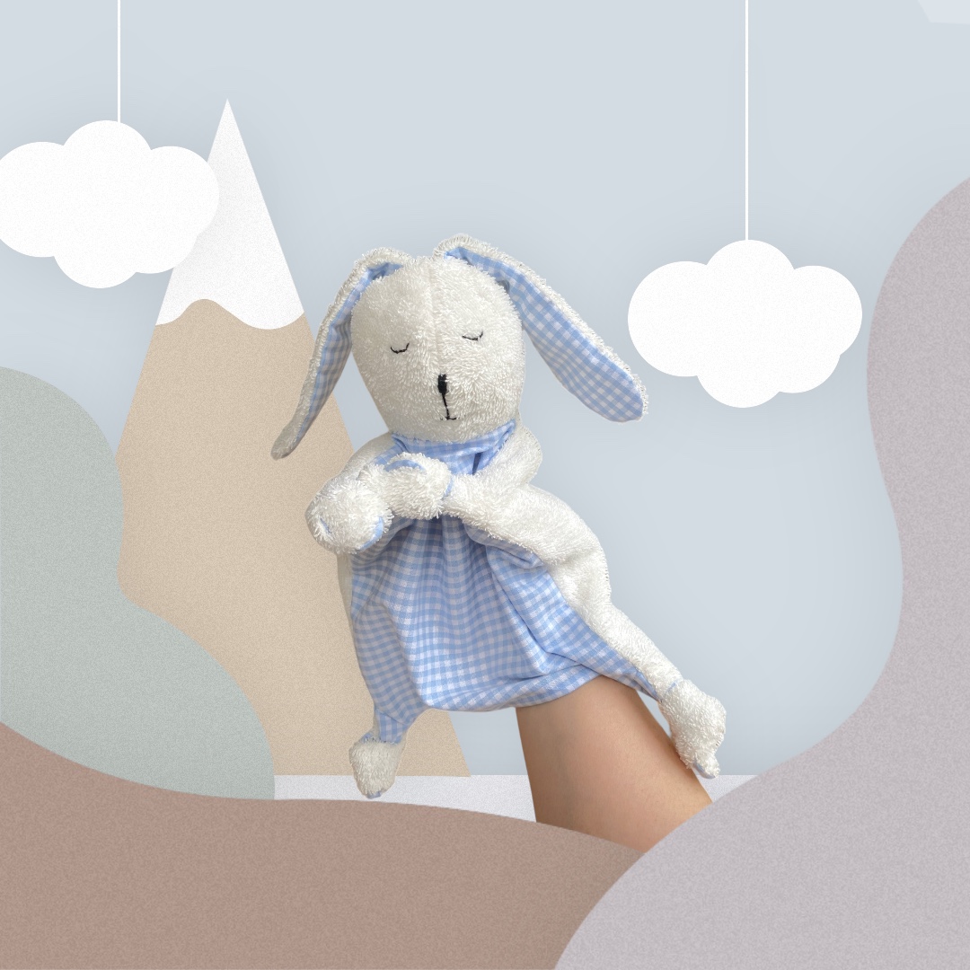 Schnuffeltuch Hase, blau