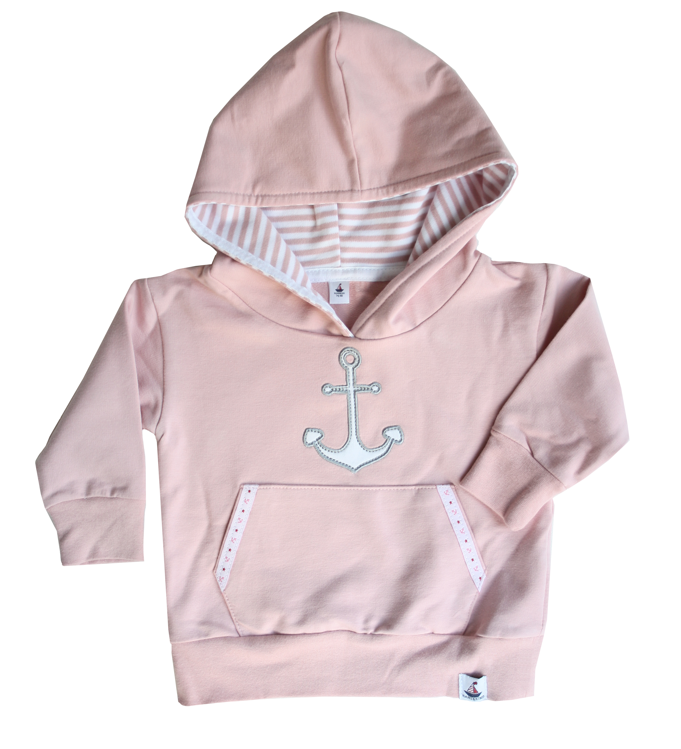 Sweat-Shirt  rosa mit Ankerstickerei 110/116