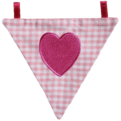 Wimpel mit Herz rosa