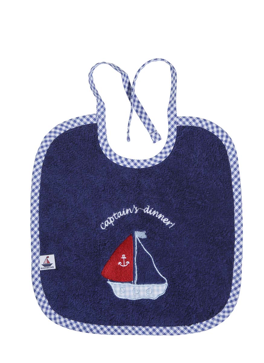 Lätzchen captains`dinner Segelboot navy