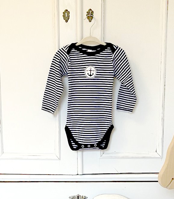 Body Langarm, navy-Anker 62-68