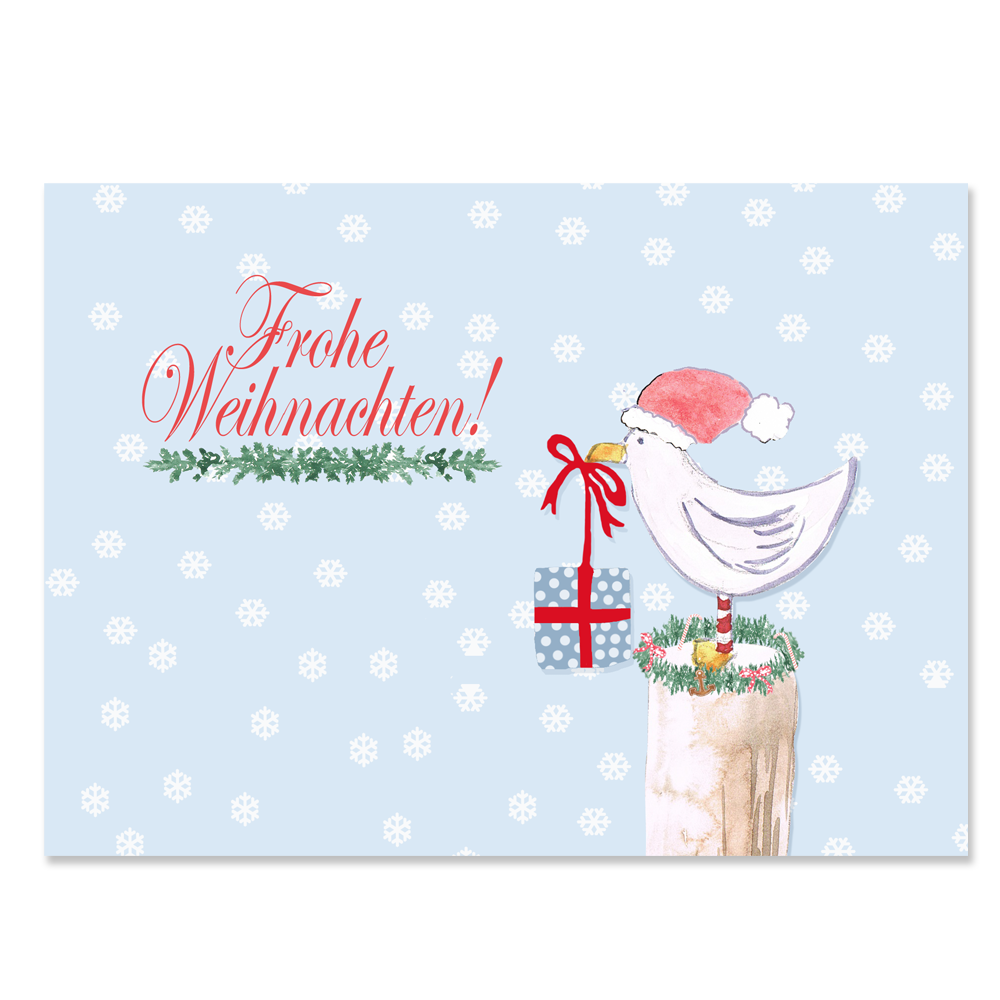 Weihnachtskarte Möwe