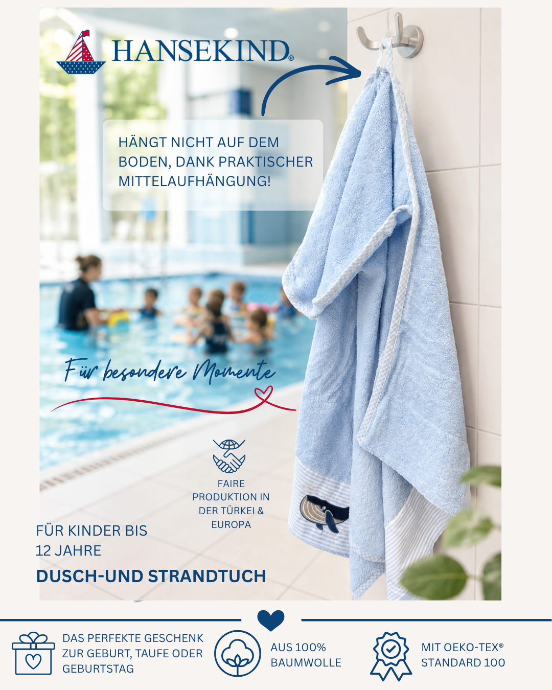 Dusch- und Strandtuch Wal