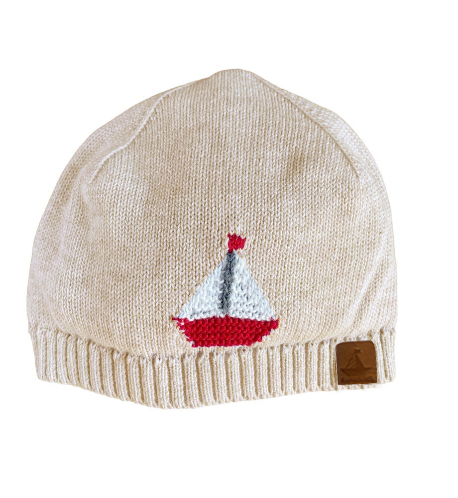 Strickmütze mit Schiff,sand in 4 Größen