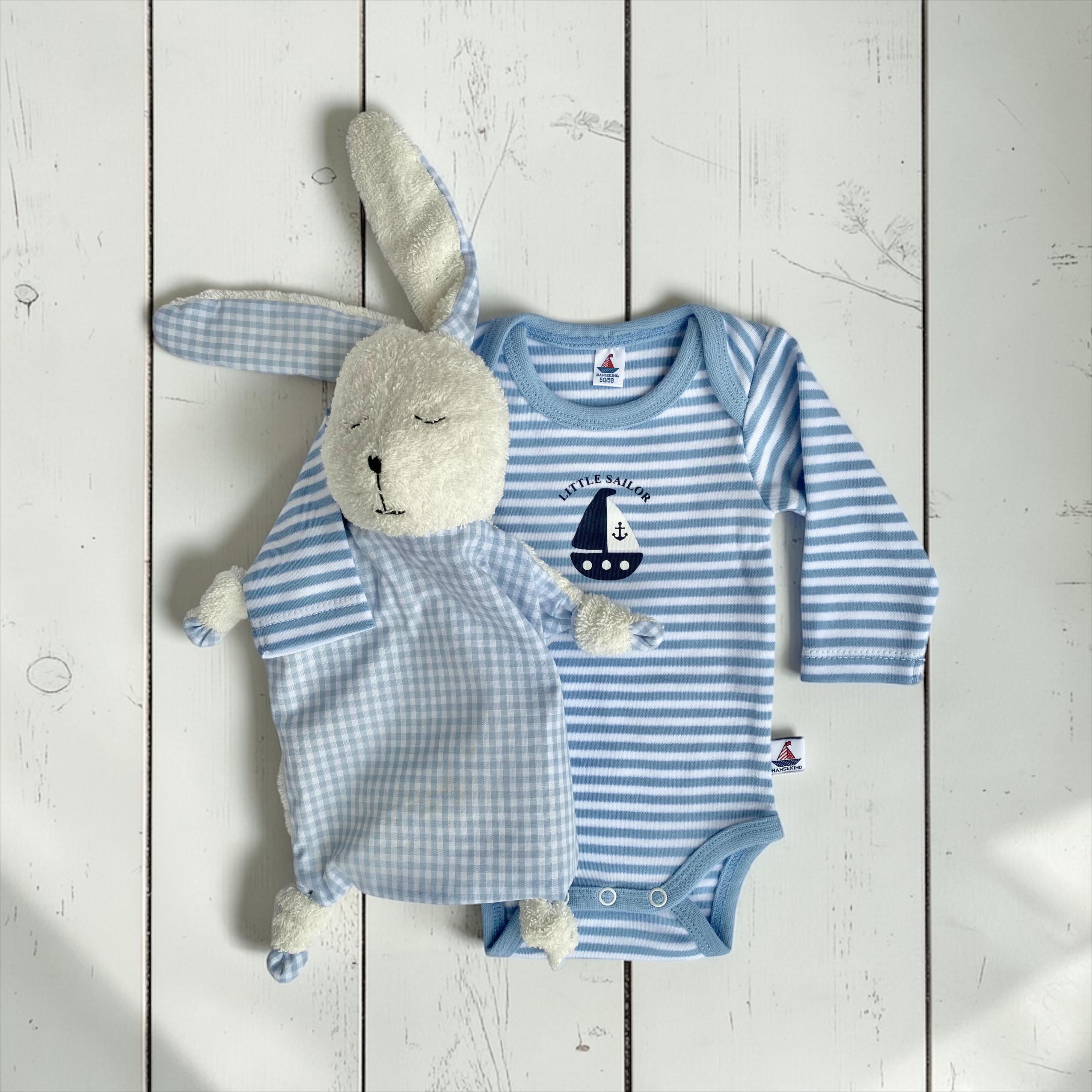 Body Langarm,50/56 hellblau-gestreift, Schiff Llittle Sailor