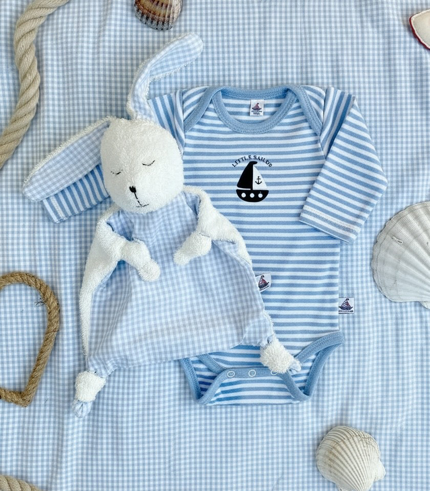 Geschenkeset „Ahoi“ zur Geburt 62/68 | Baby Geschenkset aus Bio-Baumwolle | Hansekind