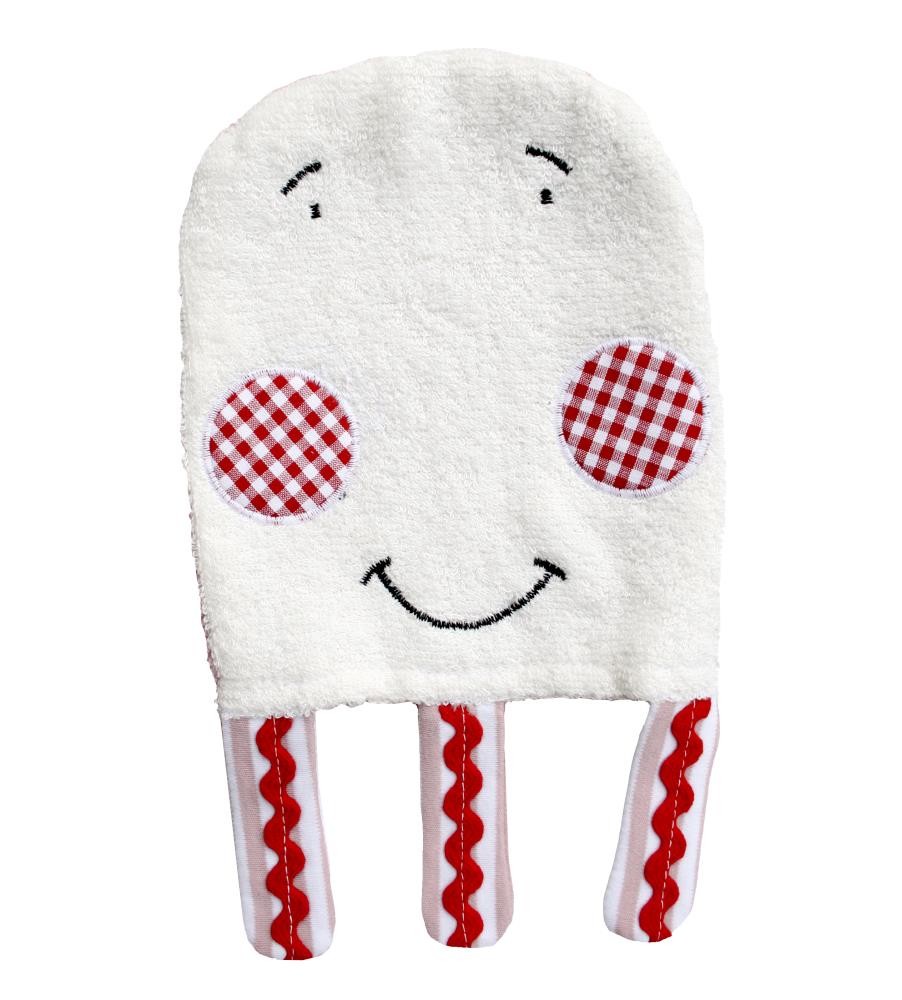 Waschhandschuh QUALLE, ROSA/BEIGE
