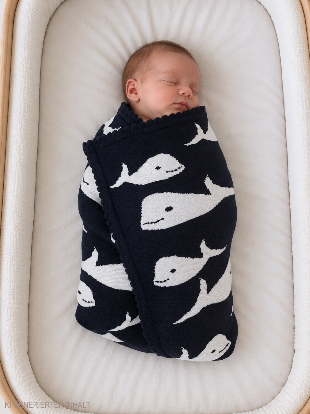 Strickdecke Wal, navy