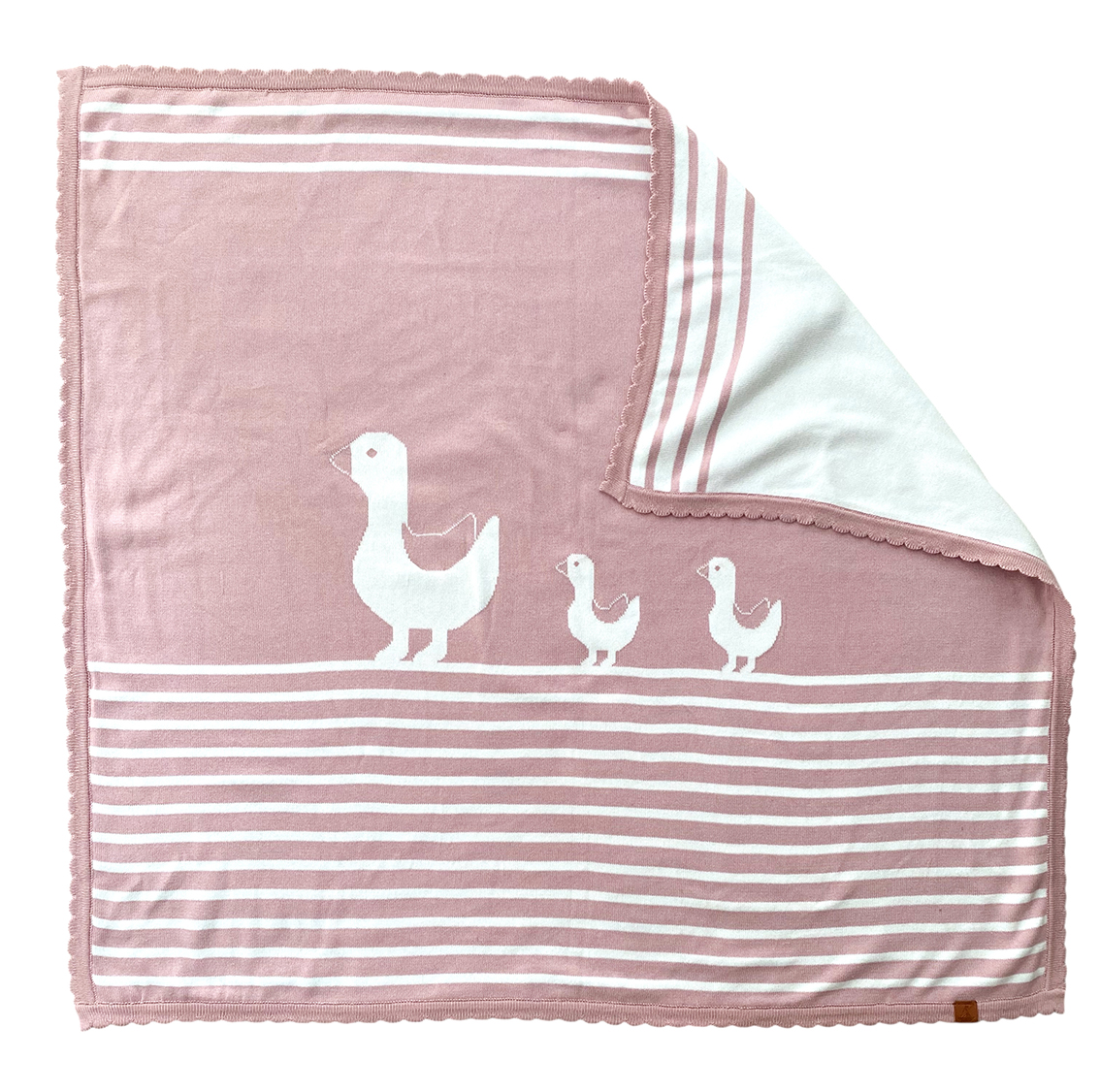 Strickdecke Gänsefamilie, rosa