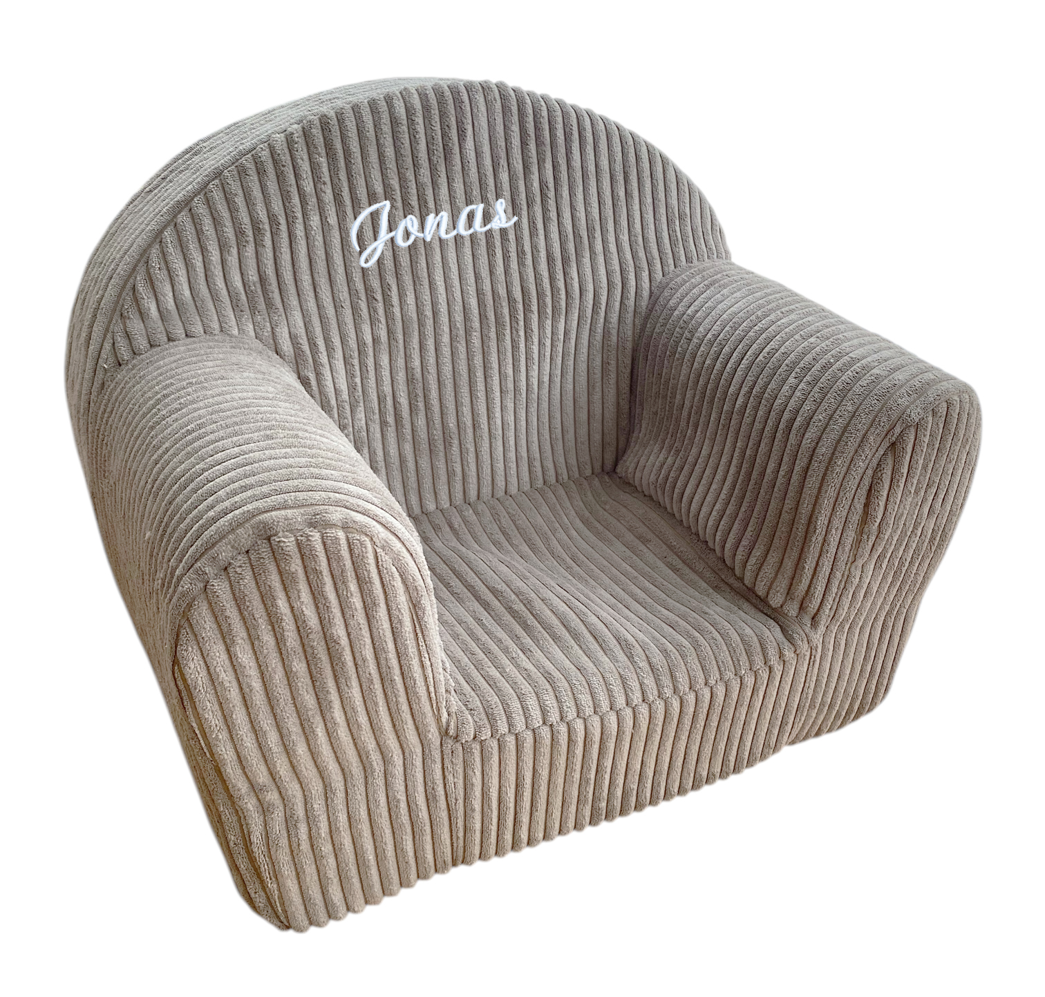 Kindersessel Cord Taupe mit waschbarer Husse