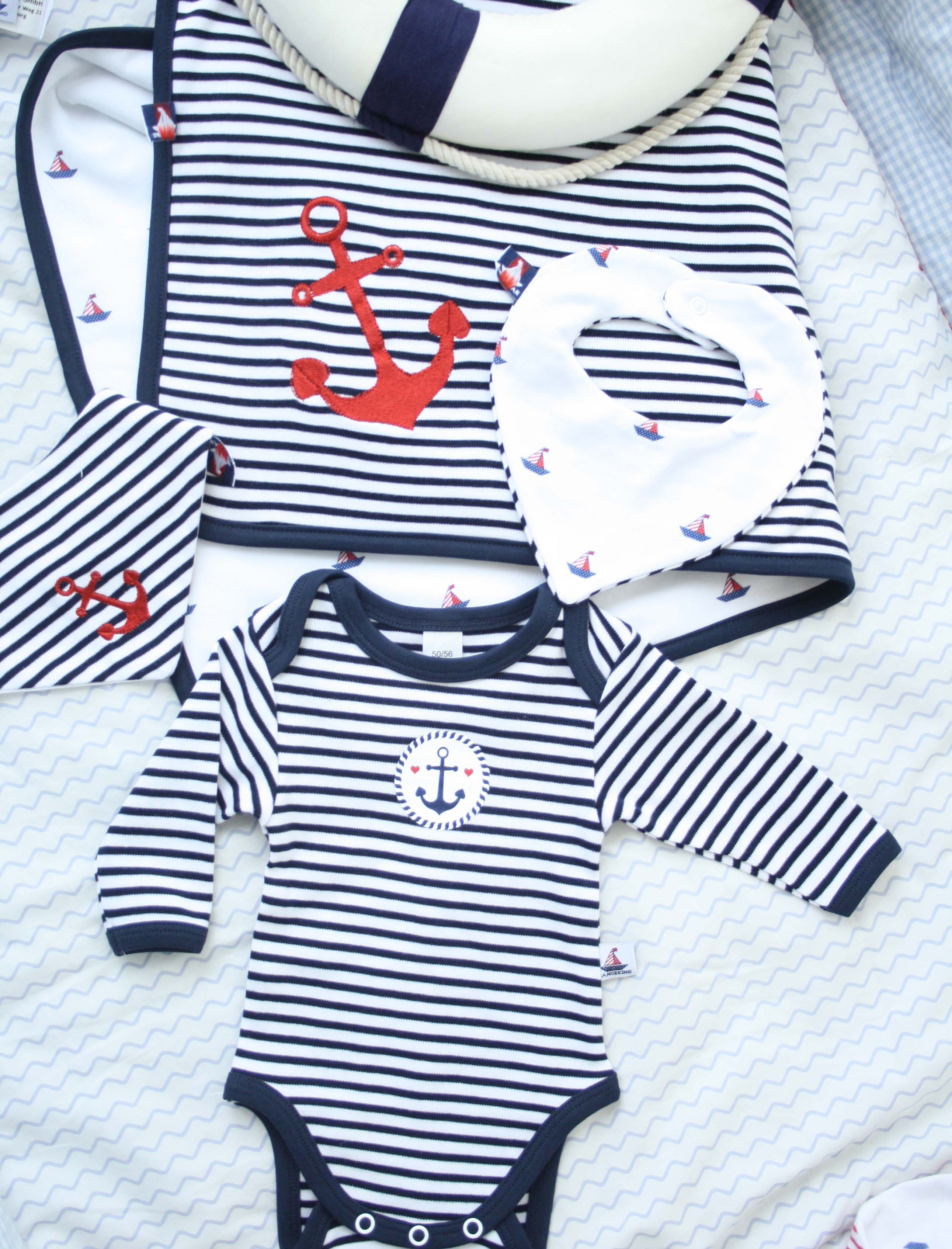Halstuch navy gestreift mit Anker