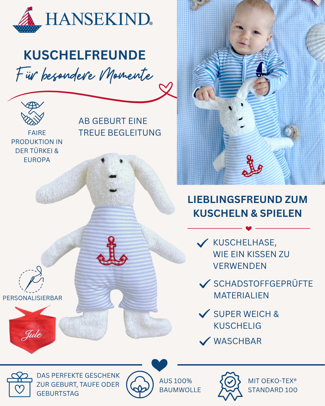 Kuschelhase blau