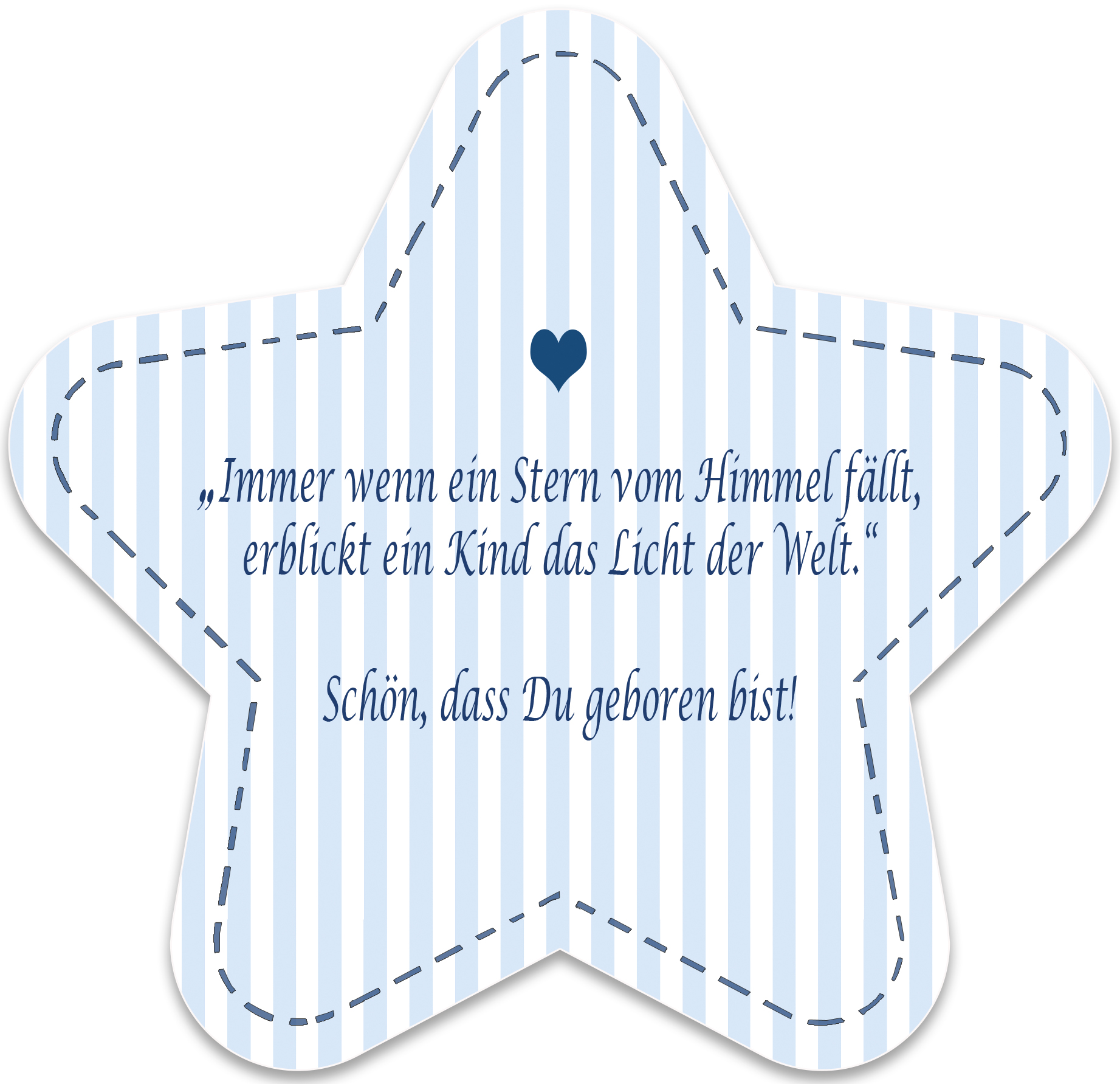 Geburtskarte Stern, blau