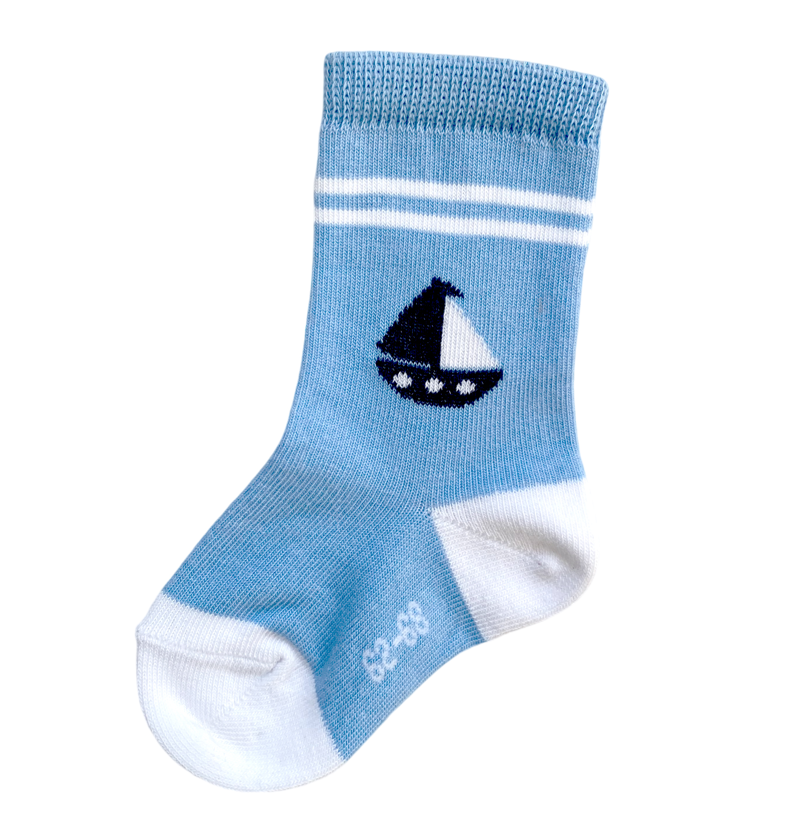Baby Socke hellblau Segelbot