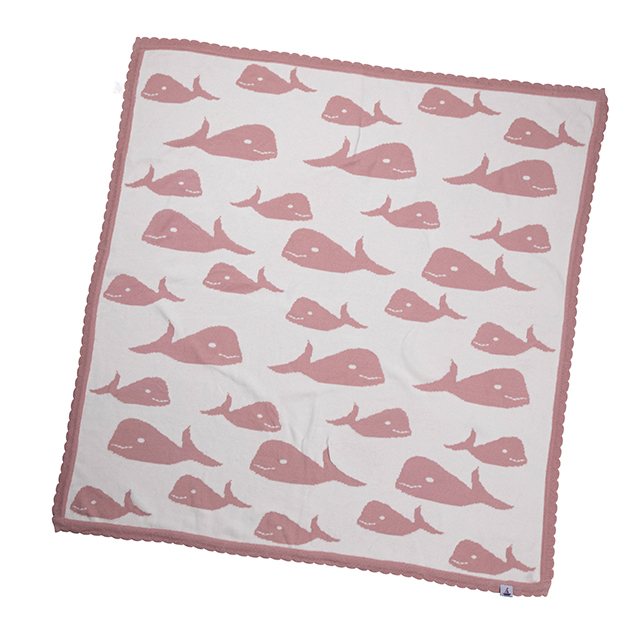 Strickdecke Wal, altrosa