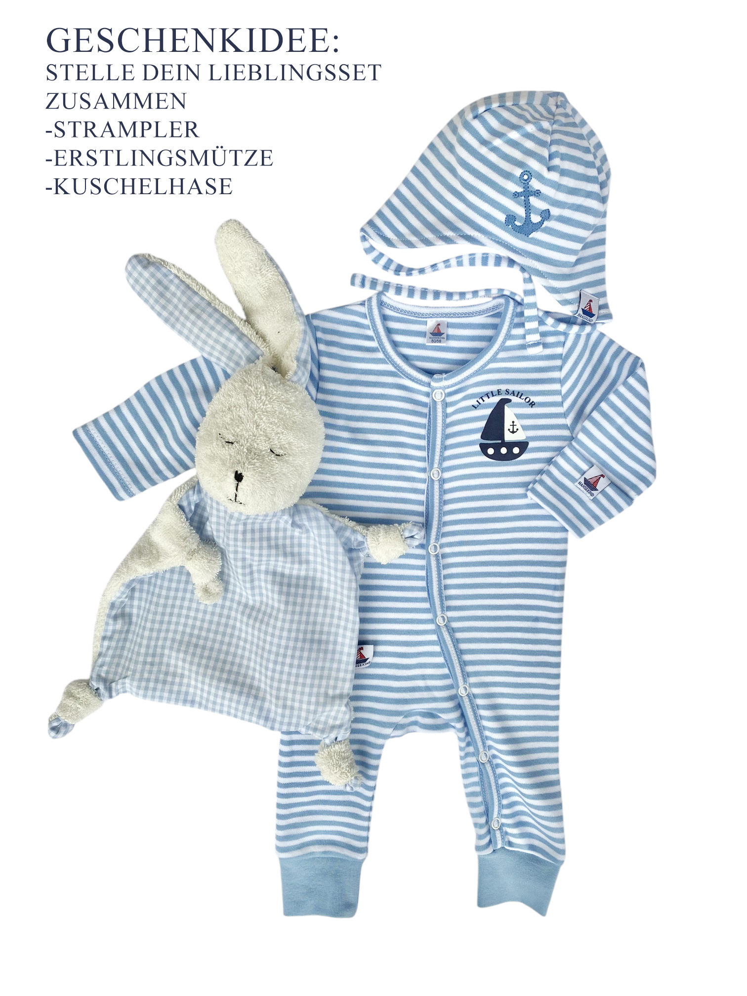 Babystrampler Ship little sailor, blau 50/56