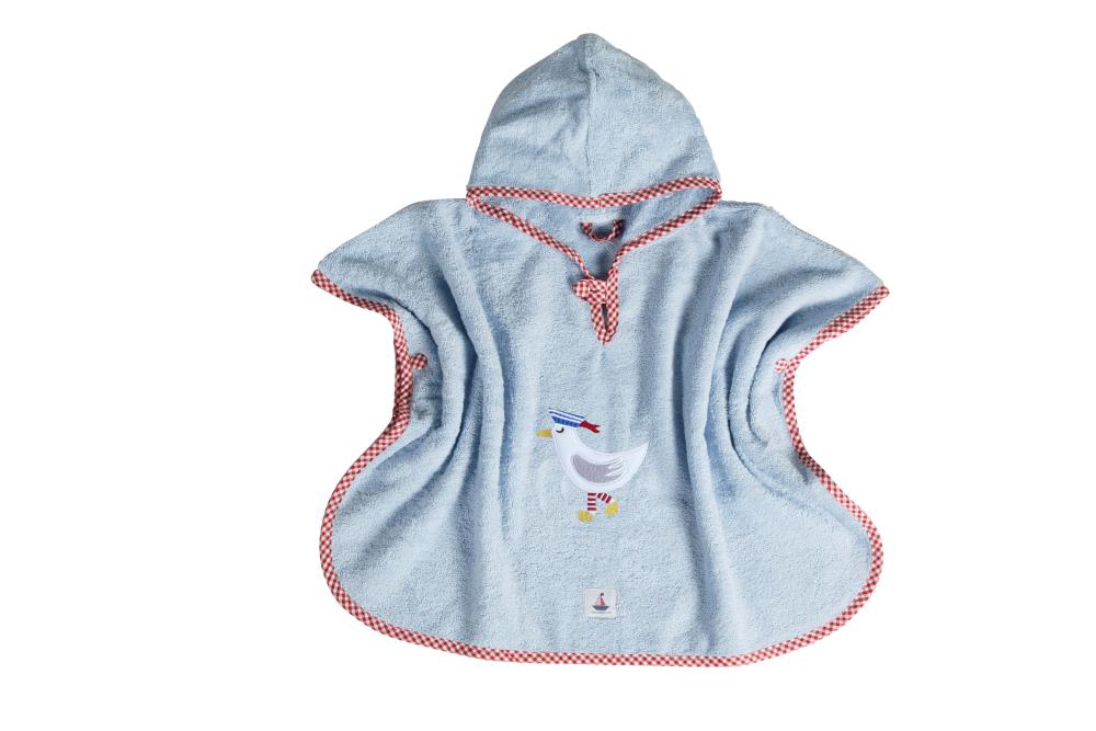 Poncho Möwe hellblau