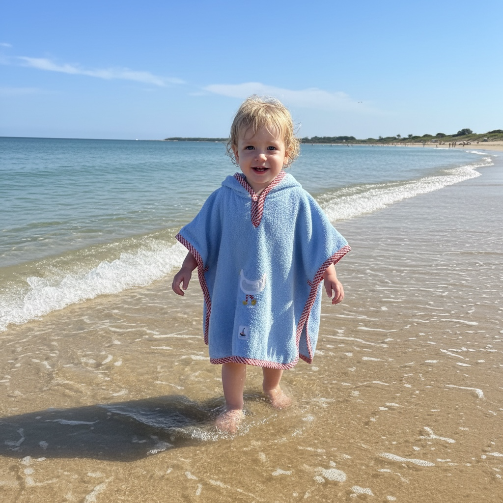 Poncho Möwe hellblau