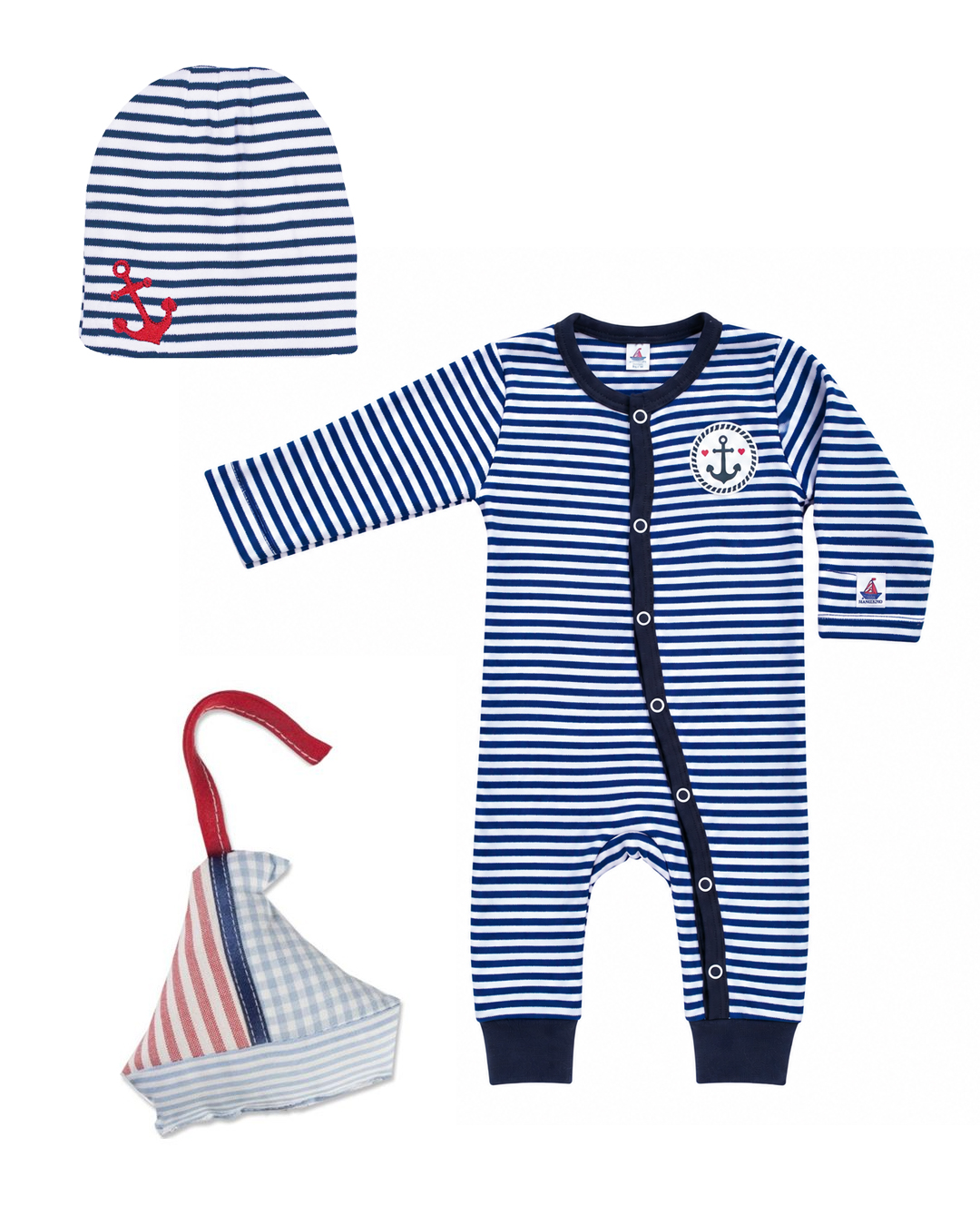 3-teiliges Set 62/68 navy gestreift