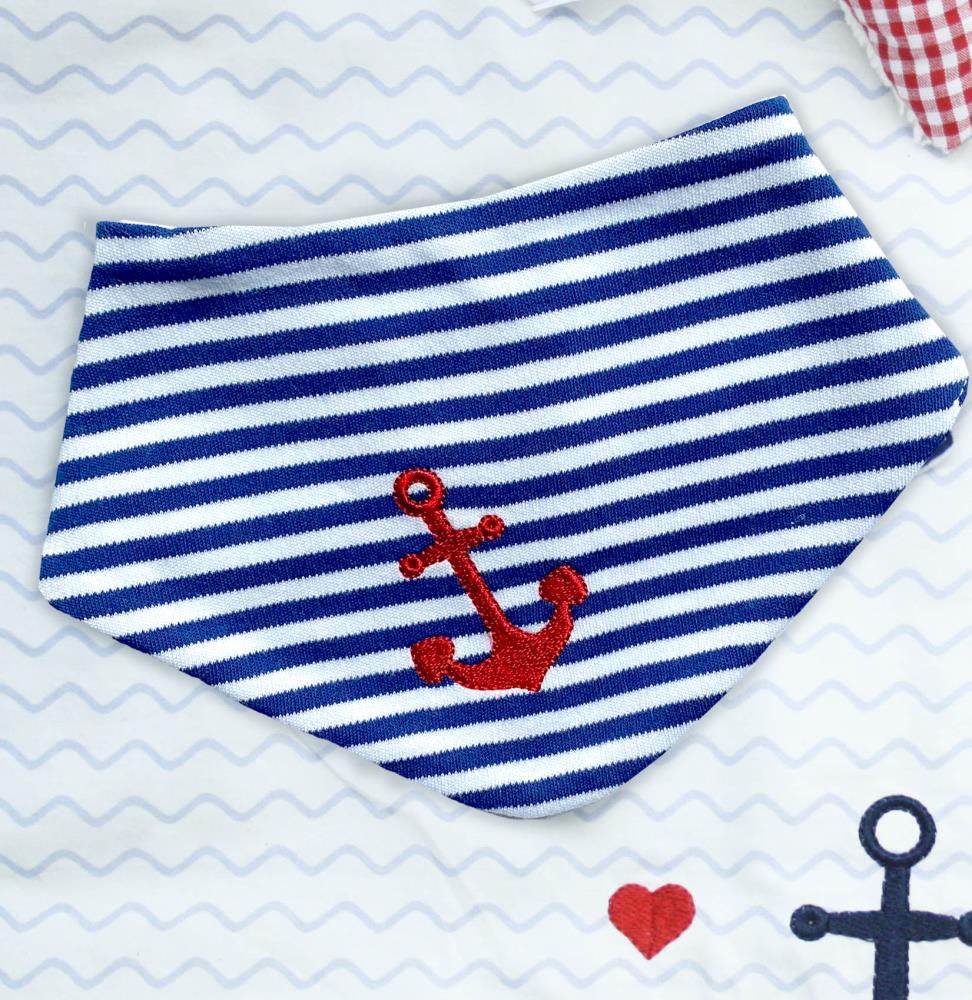 Halstuch navy gestreift mit Anker