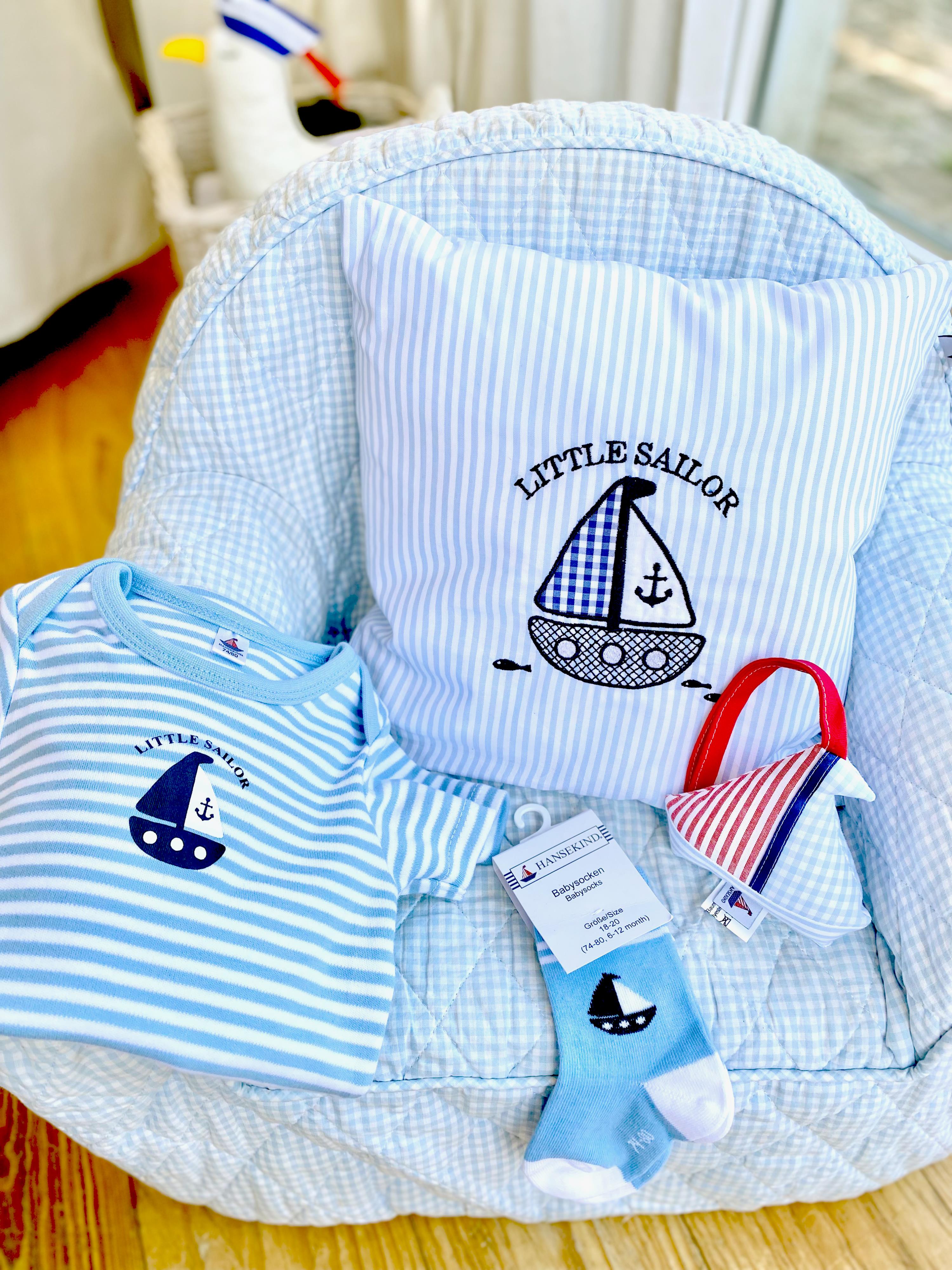 Socke blau mit Segelschiff 62-68