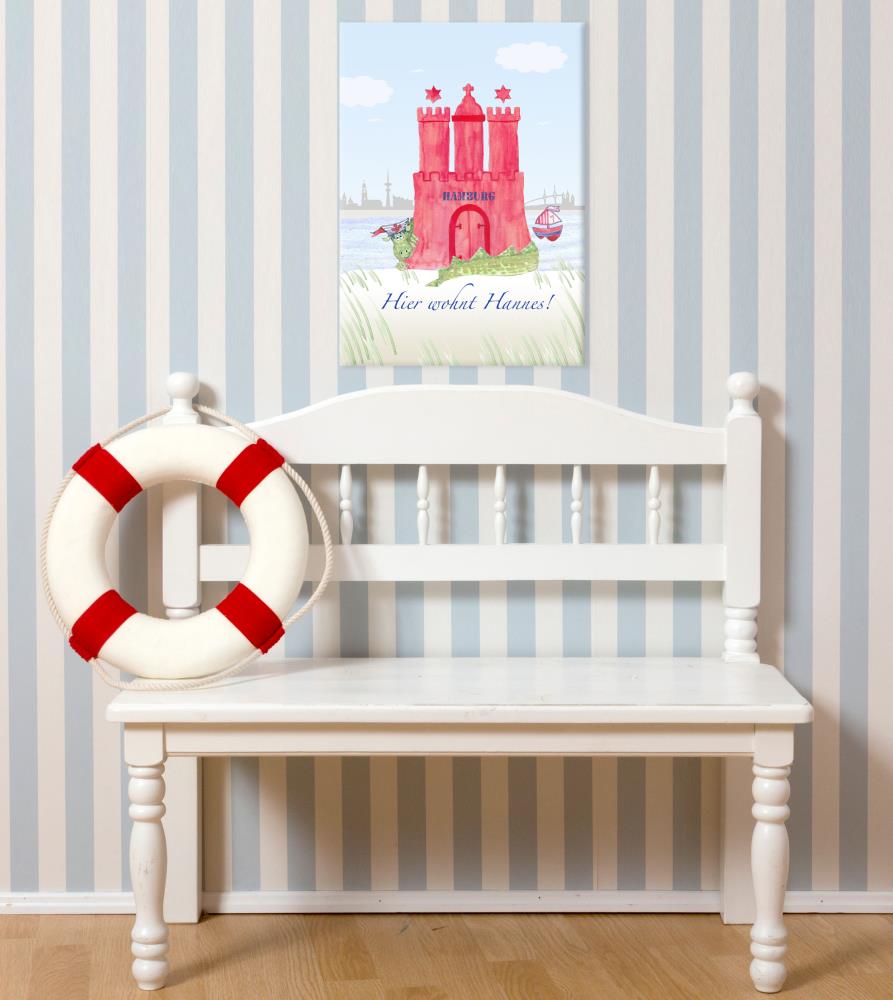 Kinderbild Hamburg, 30 x 40 cm, personalisiert