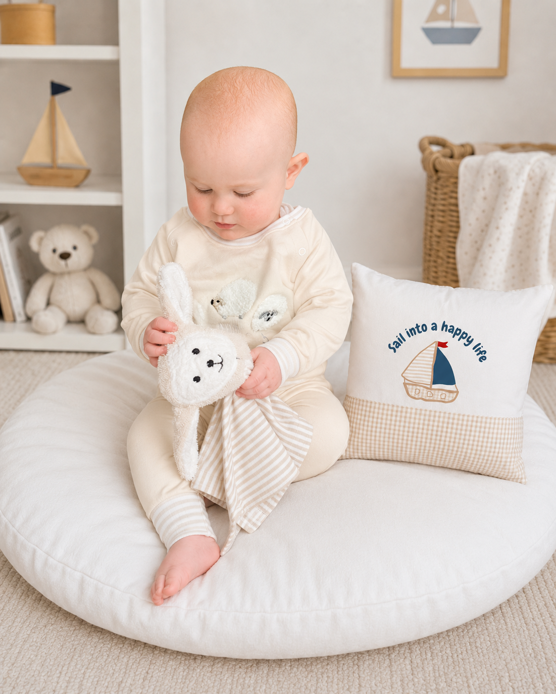 Unisex Kinderkissen Schiff personalisierbar | Hansekind