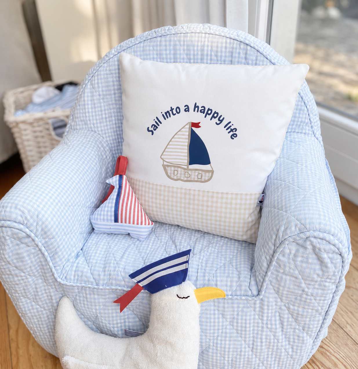 Unisex Kinderkissen Schiff personalisierbar | Hansekind