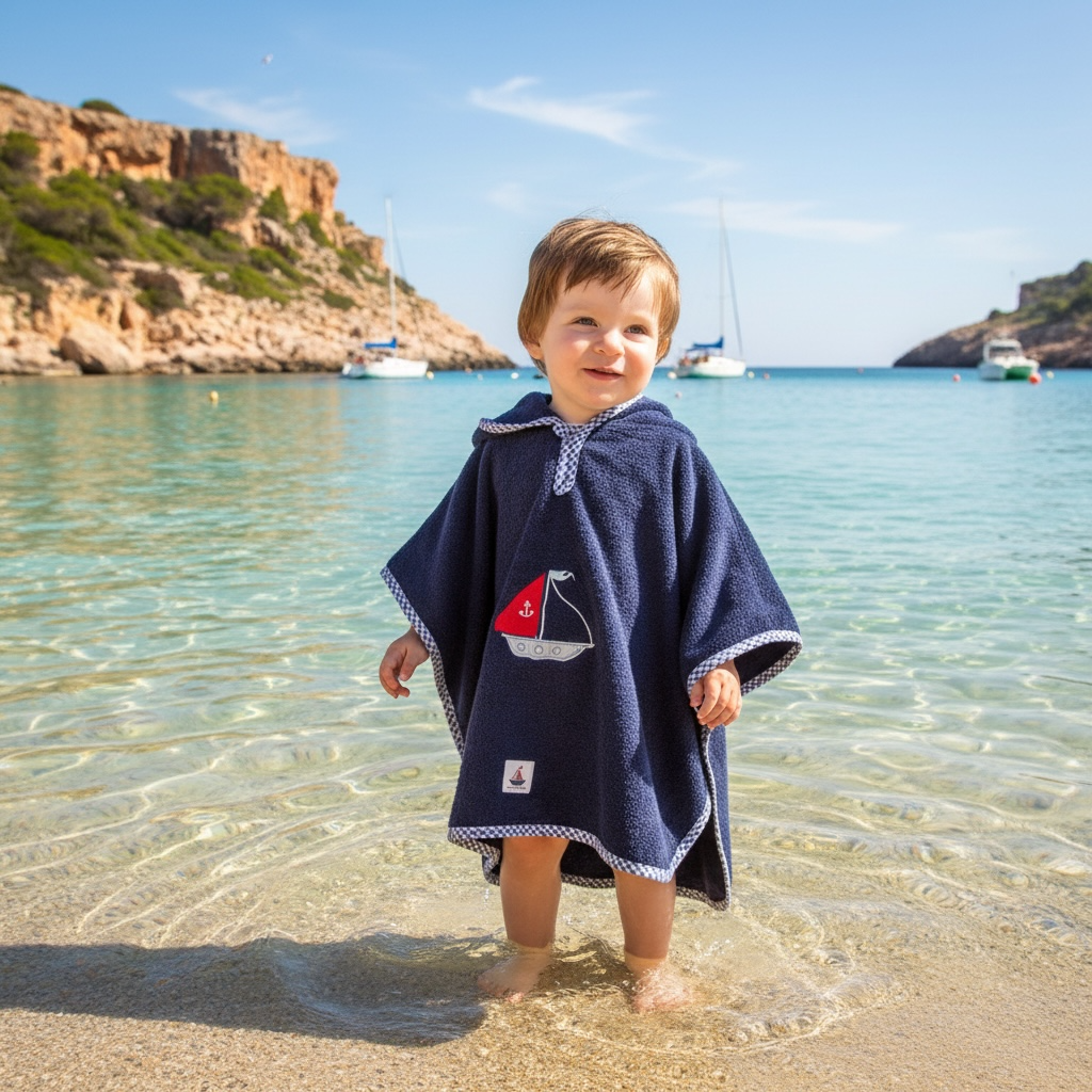Poncho Segelboot navy