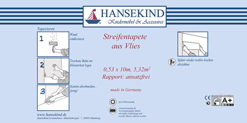 Streifentapete beige, Vlies