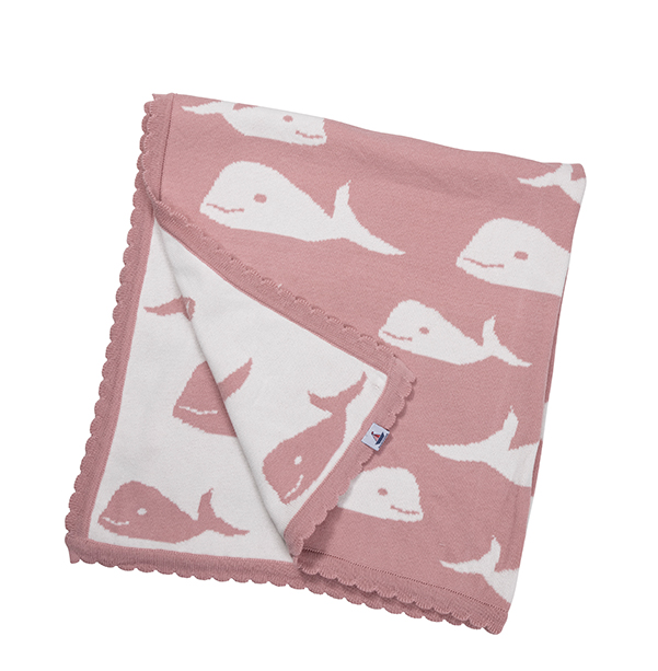 Strickdecke Wal, altrosa