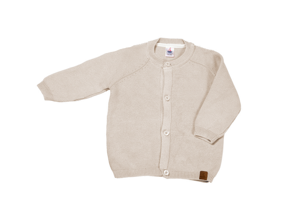 Strickjacke Sand für Babys & Kinder | 100 % Baumwolle | Maritime Kindermode von Hansekind