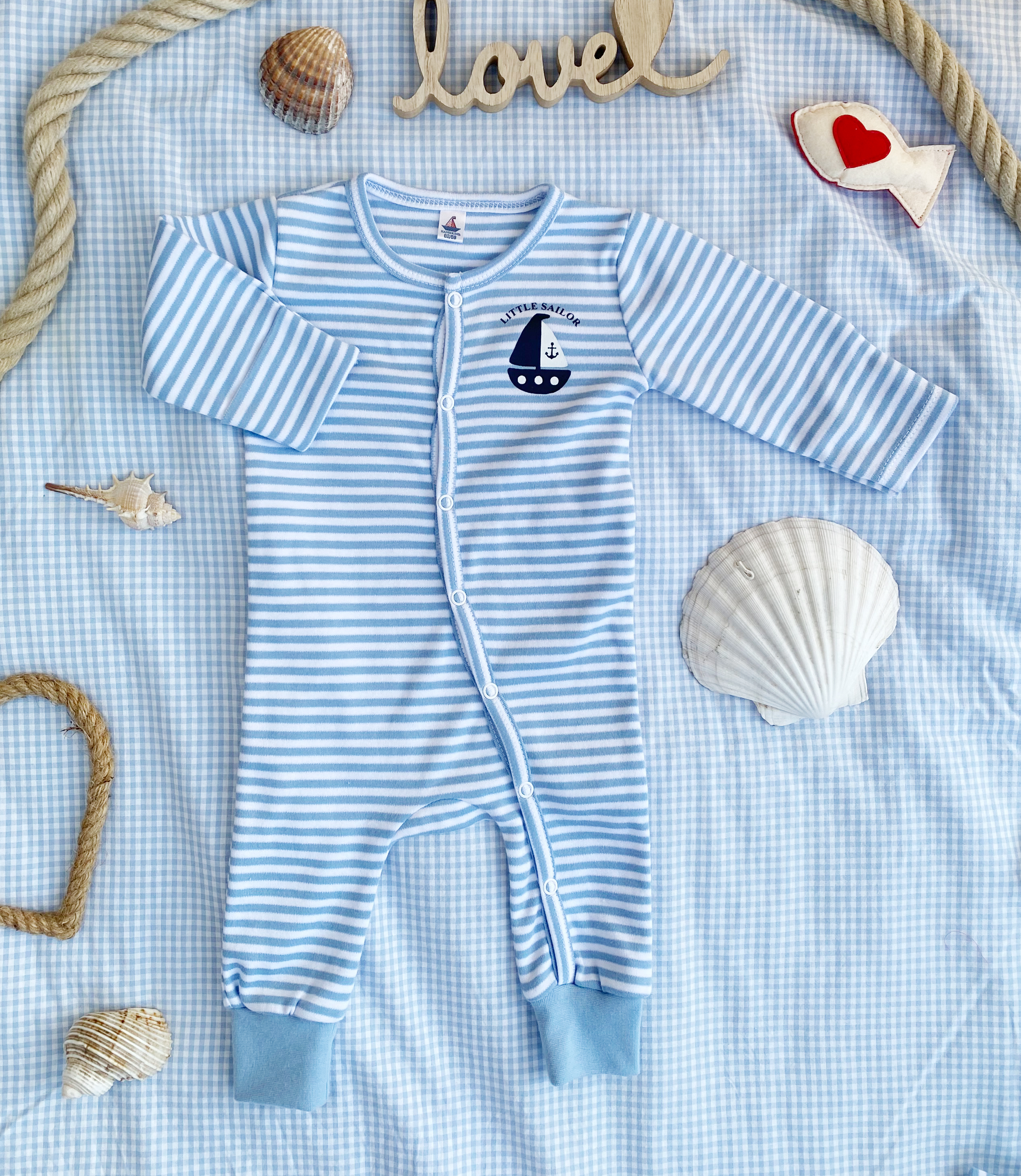 Babystrampler Ship little sailor, blau 50/56