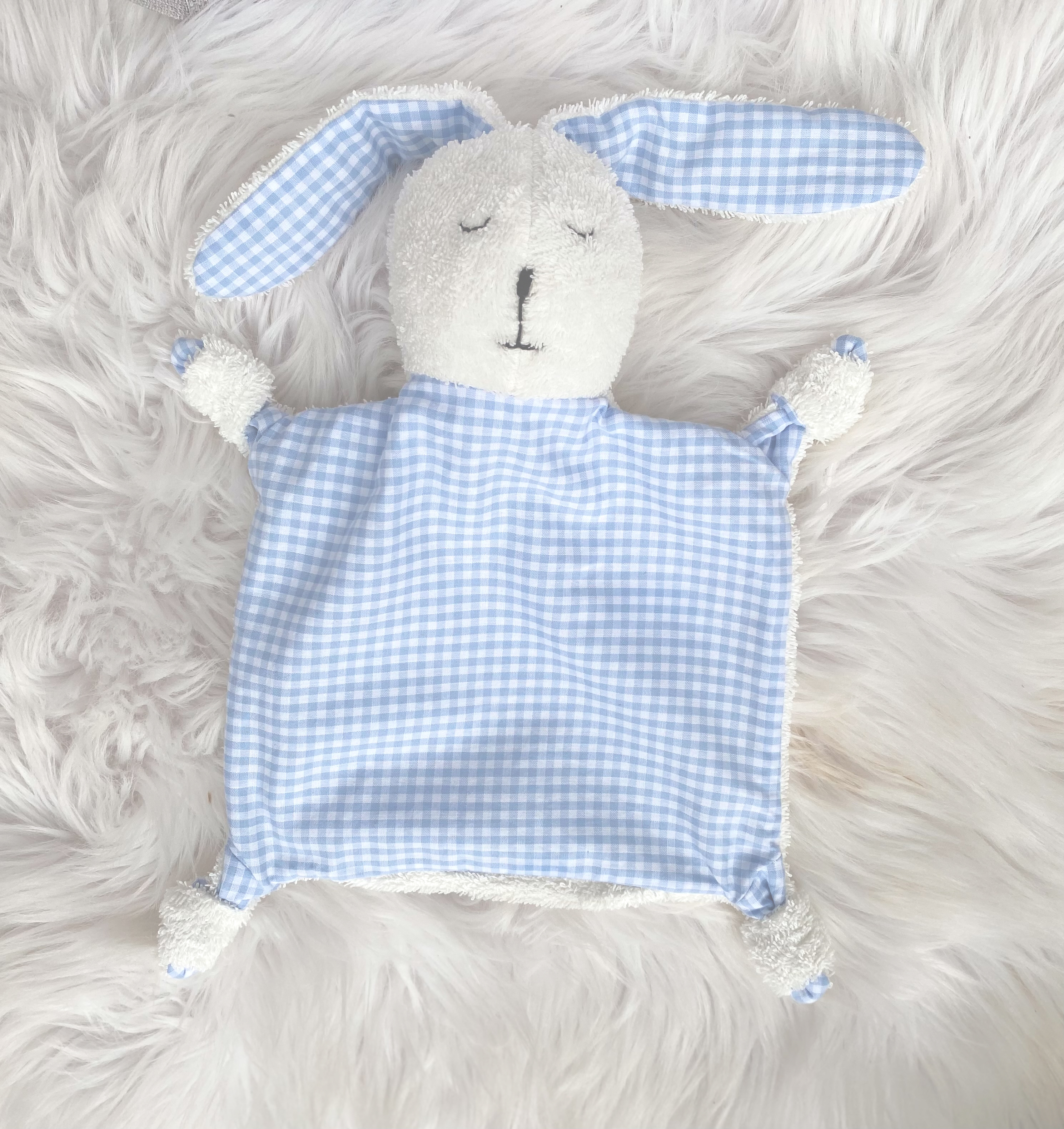Schnuffeltuch Hase, blau