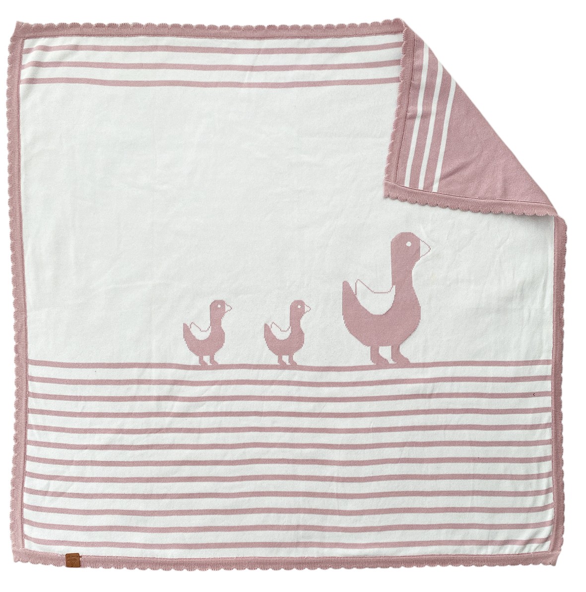 Strickdecke Gänsefamilie, rosa