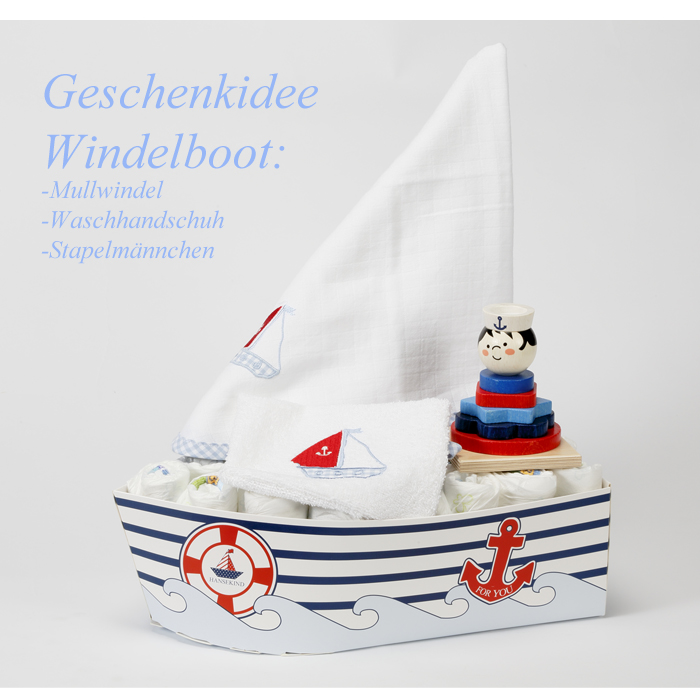 Geschenkschachtel Schiff klein zum Selbstverpacken 23 cm