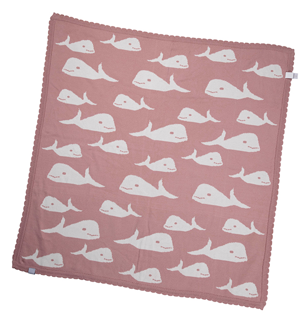 Strickdecke Wal, altrosa