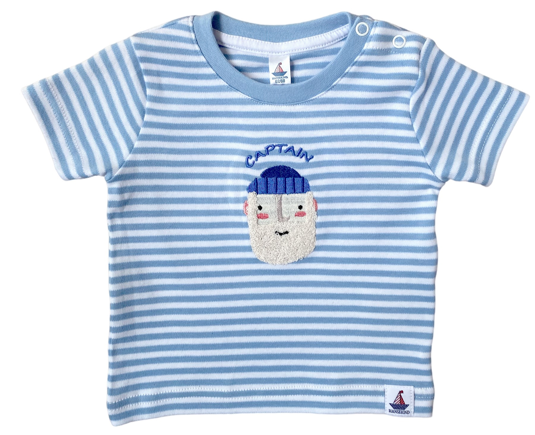 T-Shirt mit Seemannstick, hellblau-gestreift