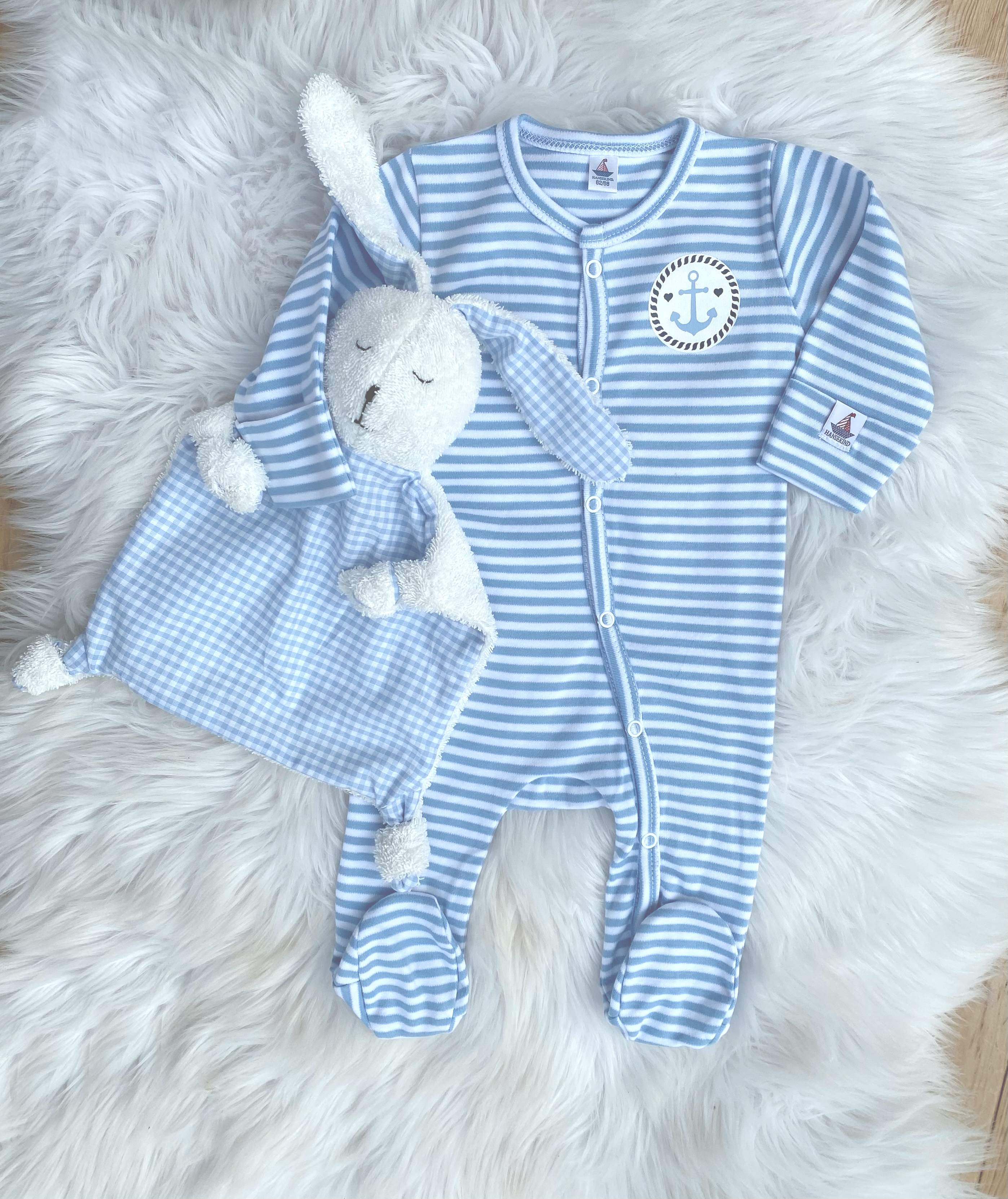 Schnuffeltuch Hase, blau
