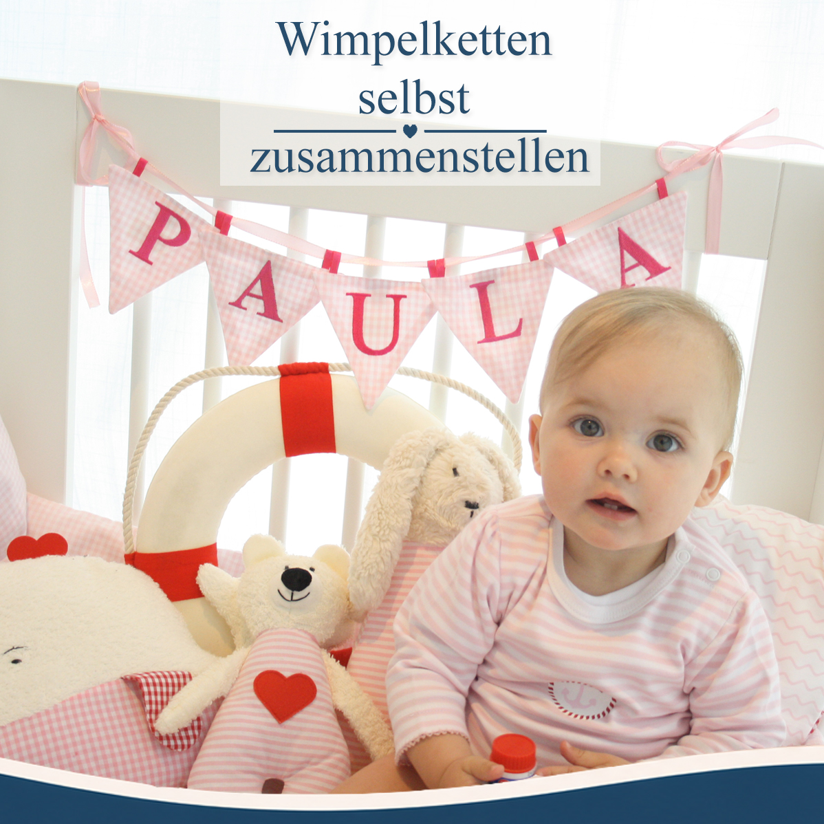 Wimpel Q - rosa