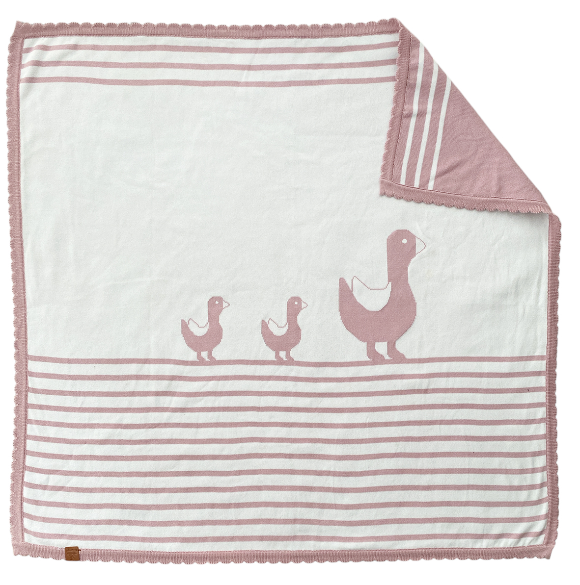 Strickdecke Gänsefamilie, rosa